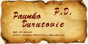 Paunko Durutović vizit kartica